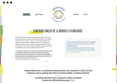 Concours Inalco de la Nouvelle Plurilingue – Web Design