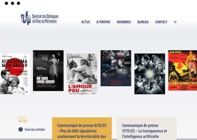 Webdesign – Le Syndicat des Catalogues de Films de Patrimoine
